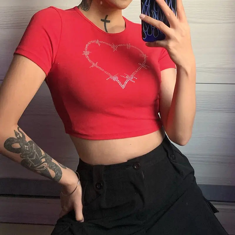 Heart with Spike Crop-Top