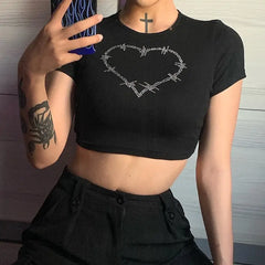 Heart with Spike Crop-Top