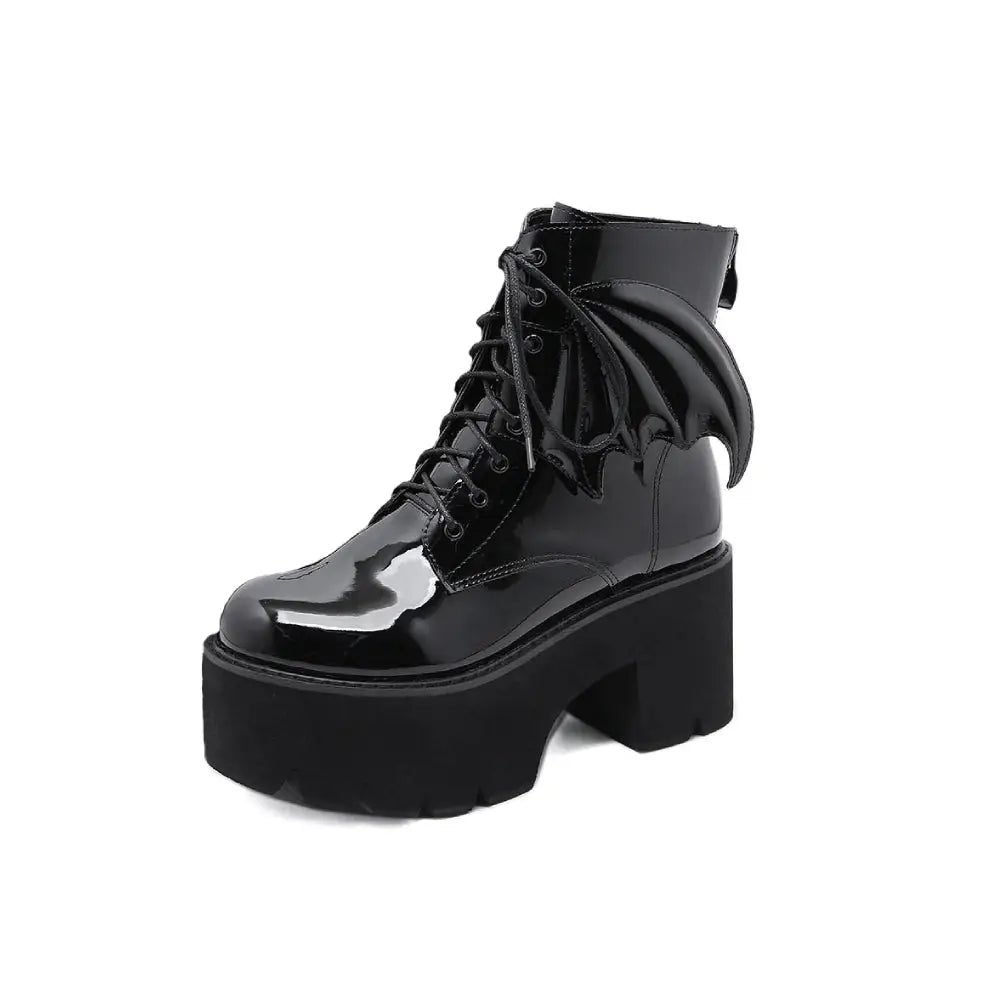 Heel Ankle Bat Wing Gothic Boots