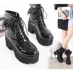 Heel Ankle Bat Wing Gothic Boots