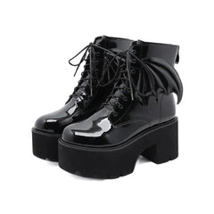 Heel Ankle Bat Wing Gothic Boots