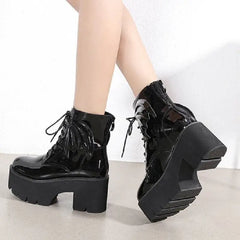 Heel Ankle Bat Wing Gothic Boots