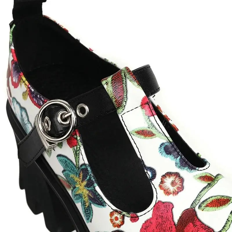 Heel PU Leather Flowers High Shoes Euro Size