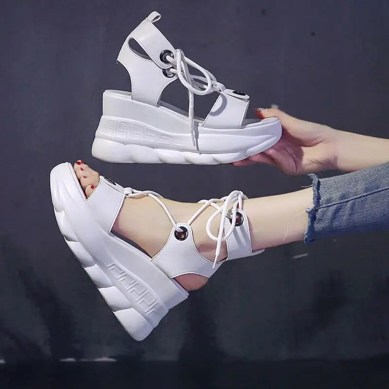 Heels PU Leather Platform Sandals for Women Euro Size