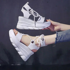 Heels PU Leather Platform Sandals for Women Euro Size