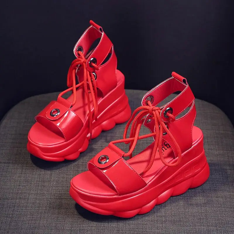 Heels PU Leather Platform Sandals for Women Euro Size