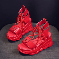 Heels PU Leather Platform Sandals for Women Euro Size