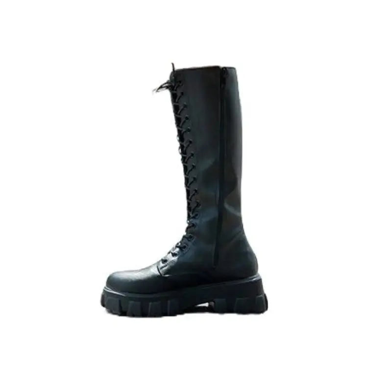 High Knee Punk Lace Up Combat Boots Euro Size