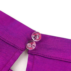 High Neck Flare Sleeve Layered Cotton Dress