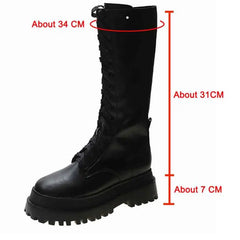 High Platform Design Mid-Calf Boots