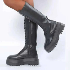 High Platform Design Mid-Calf Boots - Shoes