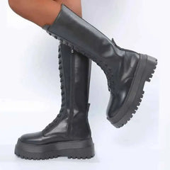 High Platform Design Mid-Calf Boots