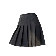 High Waist A Line Pleated Skirt for Women Dark gray / XS