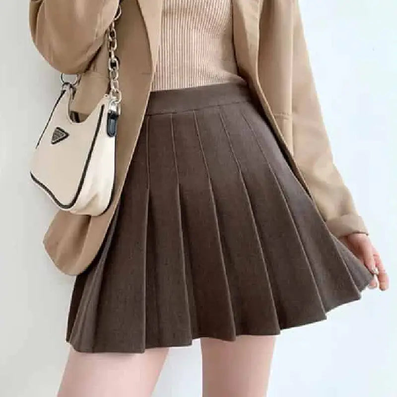 High Waist A Line Pleated Skirt for Women