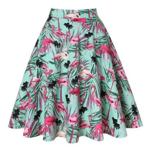 High Waist Animal Print Skirt for Women Green / M