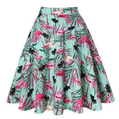 High Waist Animal Print Skirt for Women Green / M