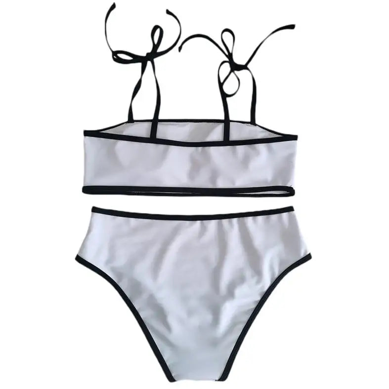 High Waist Bikini Set with Adjustable Strap Top