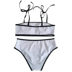 High Waist Bikini Set with Adjustable Strap Top