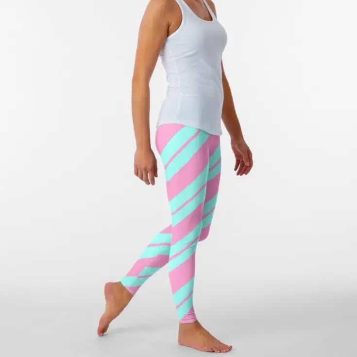 High Waist CandyCane Striped Sport Legging