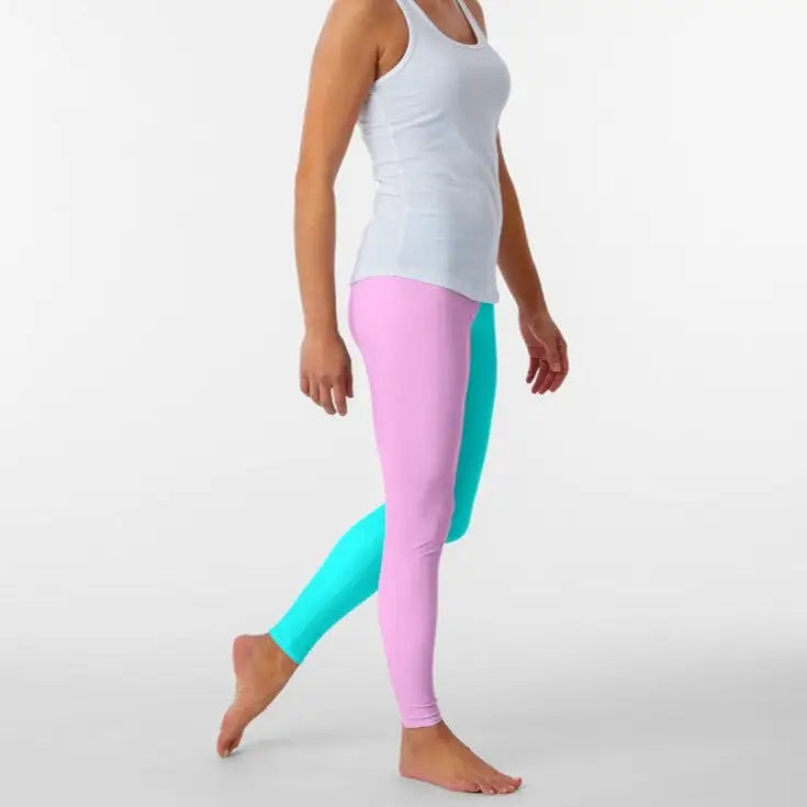 High Waist Double Color Split Sport Legging