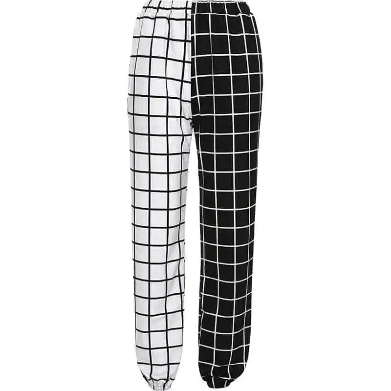 High Waist Elasticity Contrast Loose Jogging Pants