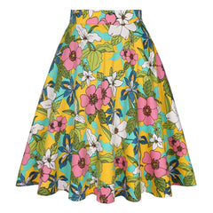 High Waist Flower Skirt