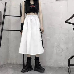 High Waist Loose Cargo Gothic Skirt