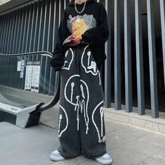 High Waist Melted Happy Faces Jeans