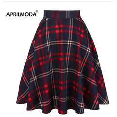 High Waist Plaid Square Skirt