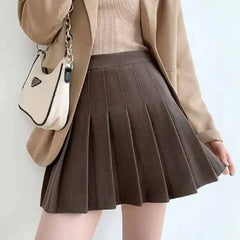 High Waist Pleated A Line Shorts Skirt
