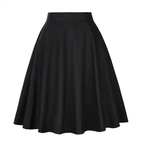 High Waist Pleated Color Skirt with Inner Shorts Black / XL