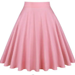 High Waist Pleated Color Skirt with Inner Shorts Pink / XXL