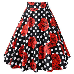 High Waist Polka Dot Skirt