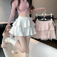 High Waist Ruffle Mini Skirt for Women