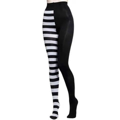 High Waist Striped Long Punk Pantyhose