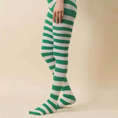 High Waist Striped Long Punk PantyHose