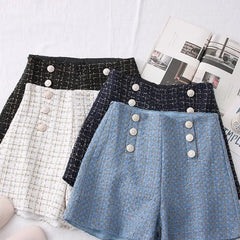 High Waist Tweed Shorts