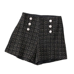 High Waist Tweed Shorts