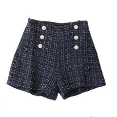 High Waist Tweed Shorts