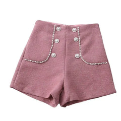 High Waist Tweed Shorts