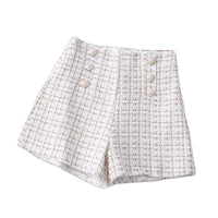 Thumbnail for High Waist Tweed Shorts - White / S