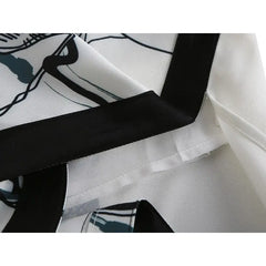 High Waist Vintage Skirt and Shirt Set with Character Print