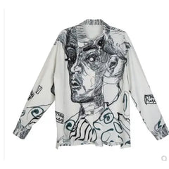 High Waist Vintage Skirt and Shirt Set with Character Print