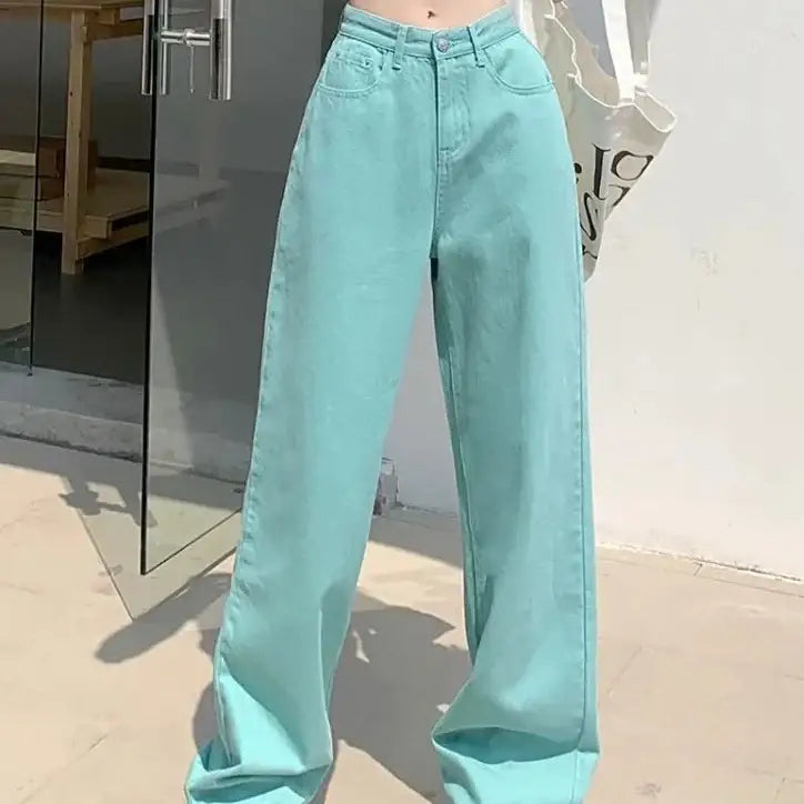 High Waist Wide Leg Denim Jeans for Women