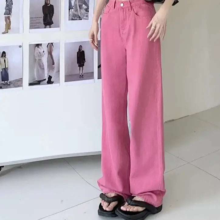 High Waist Wide Leg Denim Jeans for Women