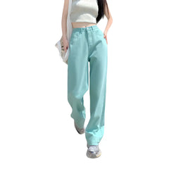 High Waist Wide Leg Denim Jeans for Women Green / S