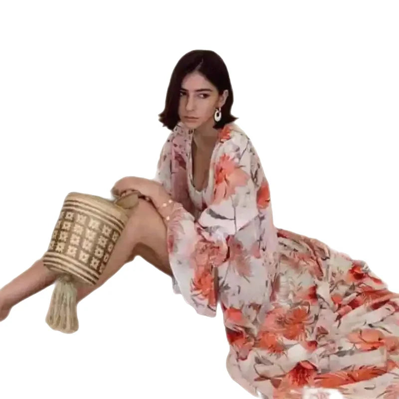 High Waisted Flared Sleeve One Piece Swimsuit for Women