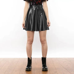 High-Waisted PU Leather Long Skirt