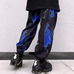 Hip Hop Joggers Grunge Aesthetic Sweatpants for Men Blue / M