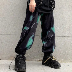 Hip Hop Joggers Grunge Aesthetic Sweatpants for Men Green